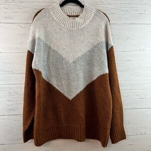 Silverflint Neutral Mock Neck Pullover Sweater Size L